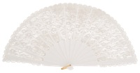 Plastic fan with lace 304BLA