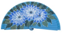 Hand painted fagus wood fan 3213TUR
