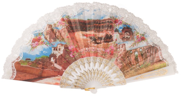 “Semi-pericon” plastic fan for souvenir 1010/4BLA