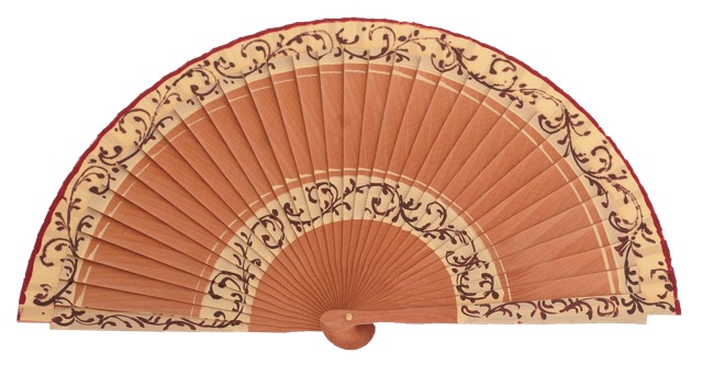 Hand painted pear wood fan 3152AVE