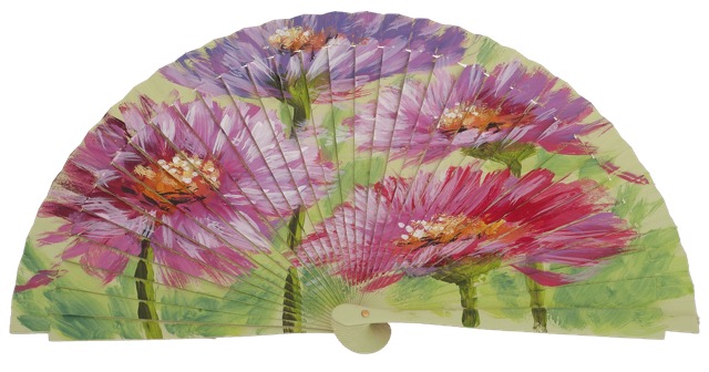Hand painted fagus wood fan 3250PIS