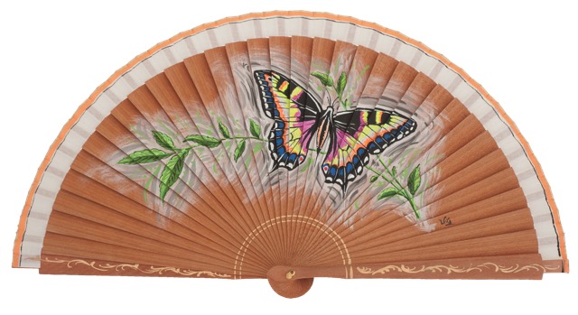 Abanico pintado mariposa 3266BLA