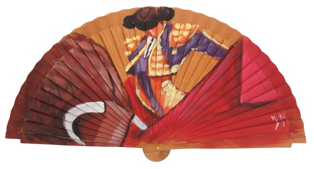 Hand painted fagus wood fan 3332AVE