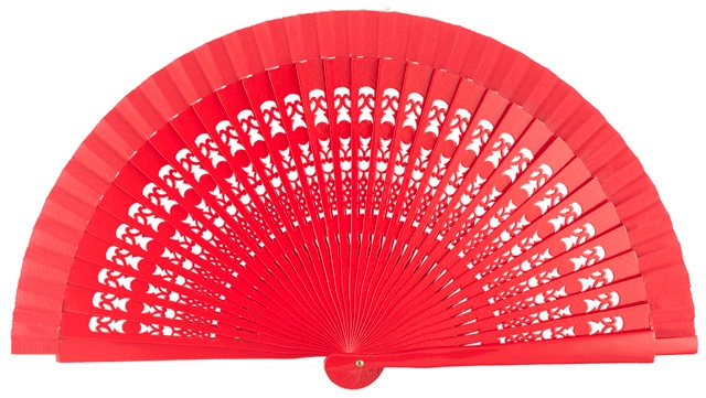 Wooden fan in colors 4013ROJ