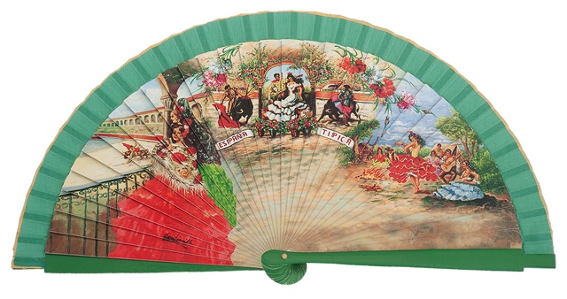 Wooden fan folklore collections 4225VER