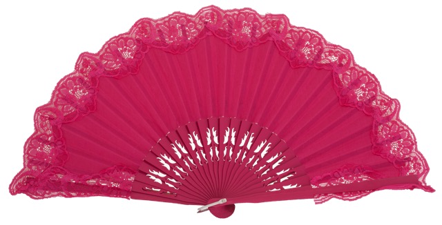 Wooden fan with lace 4306FUC