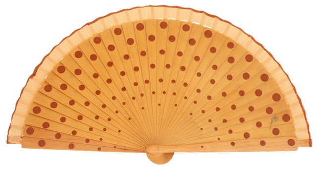Wood fan with polka dots 4390NNO