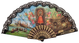 [923/4] Abanico plástico semi-pericón (NEG)