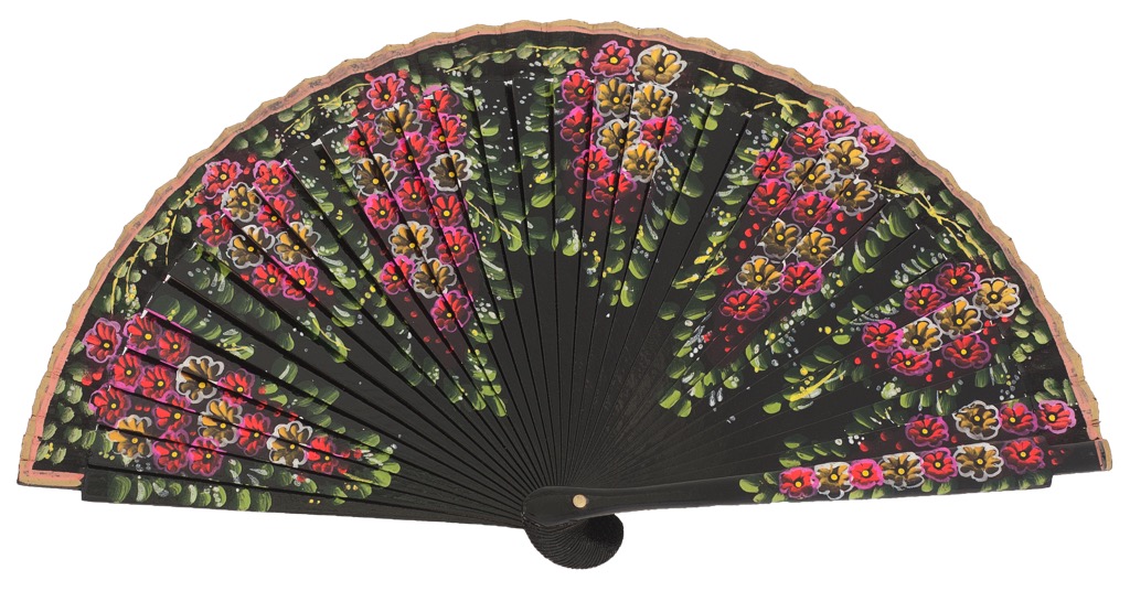 Abanico madera pintado a mano