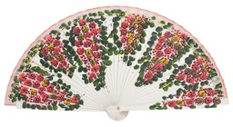 [4541] Abanico madera pintado a mano (BLA)
