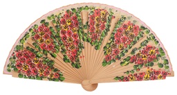[4541] Abanico madera pintado a mano (NAT)