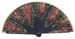 [4541] Abanico madera pintado a mano (MAR)