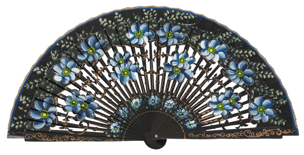 Abanico madera pintado a mano