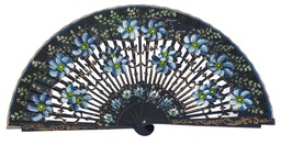 [4547] Abanico madera pintado a mano (MAR)