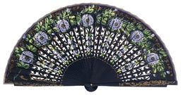 [4591] Abanico madera pintado a mano (MAR)