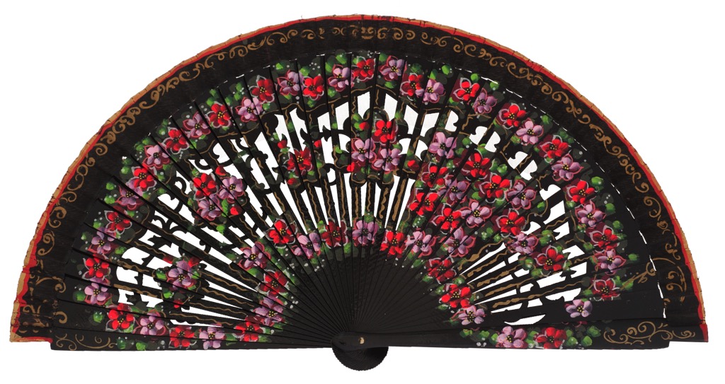 Abanico madera pintado a mano