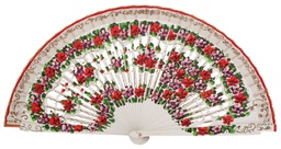 [4593] Abanico madera pintado a mano (BLA)