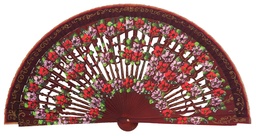 [4593] Abanico madera pintado a mano (GRA)