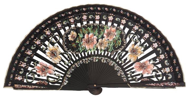 Abanico madera pintado a mano