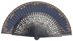 [4273] Abanico madera pintado a mano (MAR)