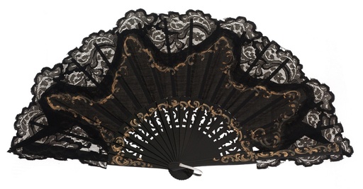 [3299] Abanico madera fagus pintado a mano