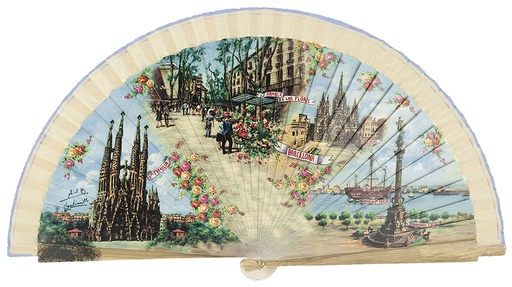 [4229] Abanico madera colección