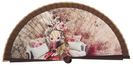 [4530] Abanico madera colección Malaka