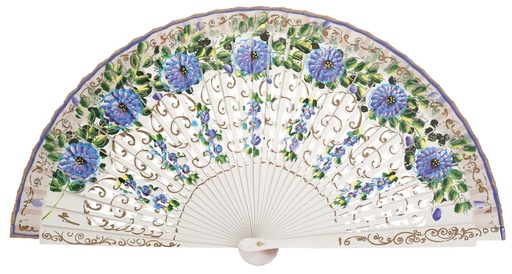 [4591] Abanico madera pintado a mano