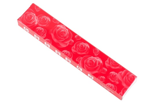 [5017] Caja individual roja flores